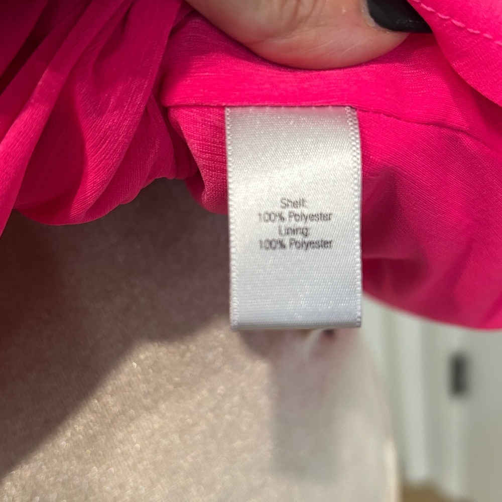 Jennifer Lopez Hot Pink Double Layered Bat Wing Blouse |Size Large - Picture 9 of 11